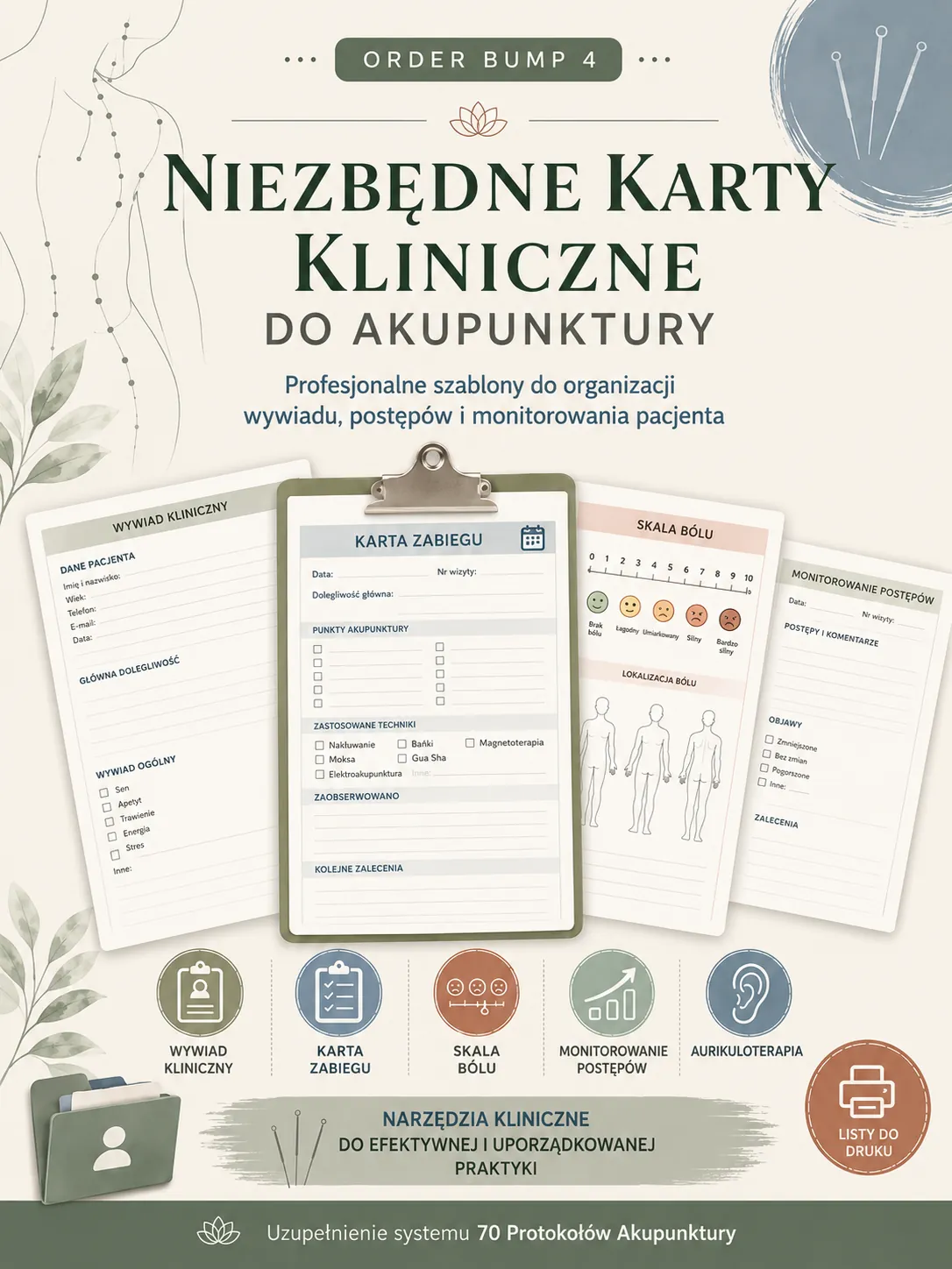 Karty Kliniczne do Druku dla Akupunktury